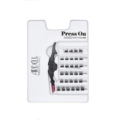 Ardell Press On Naked Soft Volume eyelash package with applicator on a white background