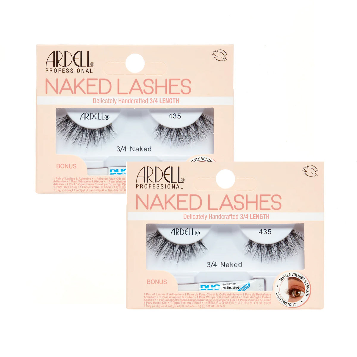 Two packages of Ardell Naked Lashes on a white background