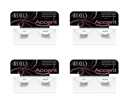 Four packages of Ardell Accent false eyelashes on a white background