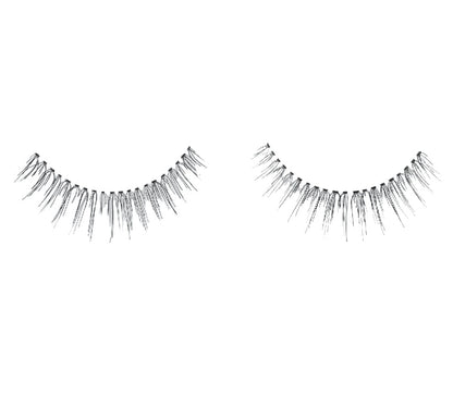 A pair of closeup Ardell Natural 110 features a subdued volume, length & a rounded lash style