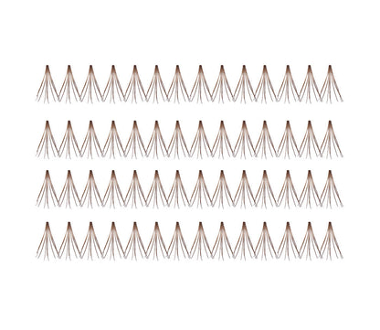 56 Ardell Knot-Free Individuals - Medium (Brown) false lashes arranged in 4 rows of 14 individual lash clusters