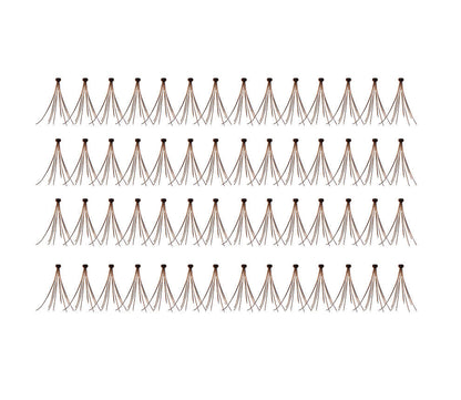 56 Ardell Knotted Individuals - Medium (Brown) false lashes arranged in 4 rows of 14 individual lash clusters