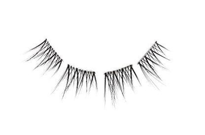A closeup of Ardell Pre-Cut Lashes 901 for the right eye showing its 4 segments faux lash featuring its crisscross lash style