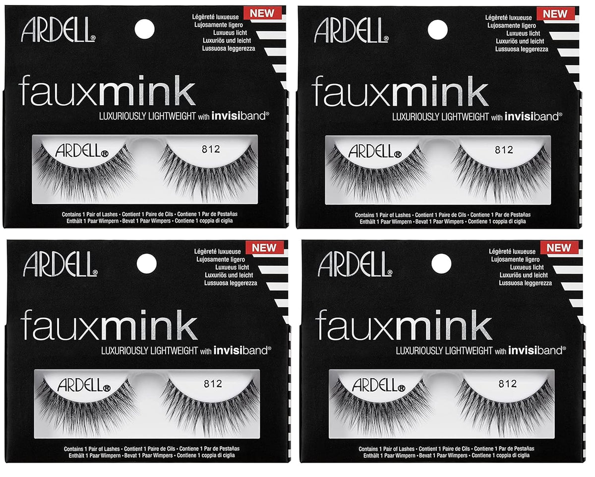 Four packages of Ardell faux mink eyelashes with visible branding.