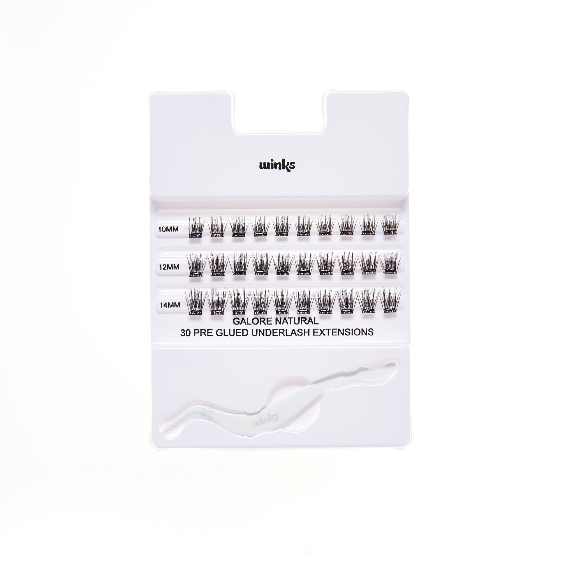 Tray of Ardell Winks Press on Lash underlash extensions galore natural, pre-glued and ready to apply lash segments.