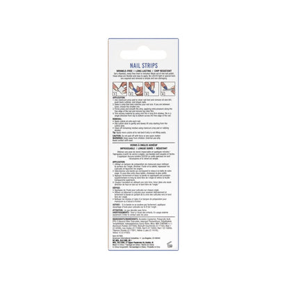 Back view of Ardell Nail Strips packaging with easy step-by-step application and removal instructions.