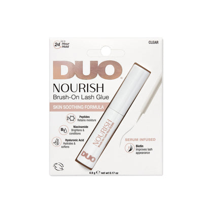 DUO Nourish Brush-On Lash Glue packaging on a white background