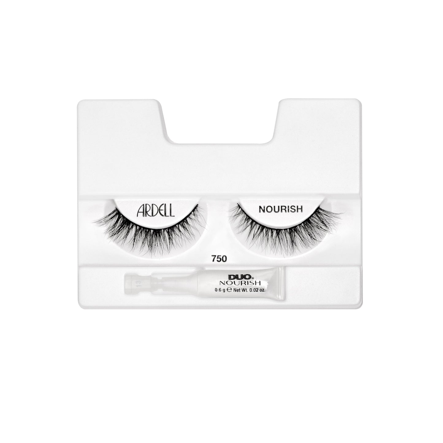 Ardell Nourish false eyelashes tray on a white background
