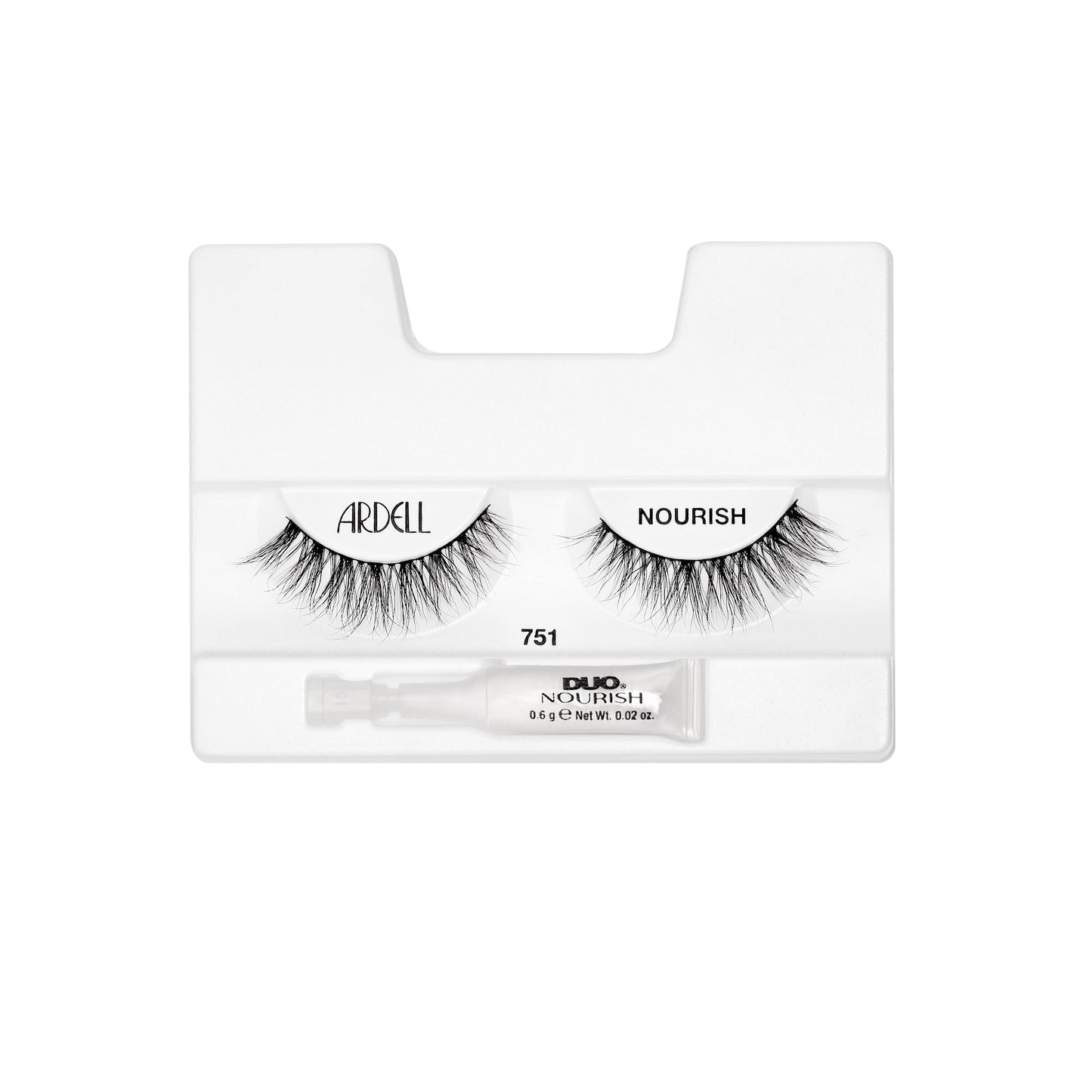 Ardell Nourish false eyelashes tray on a white background