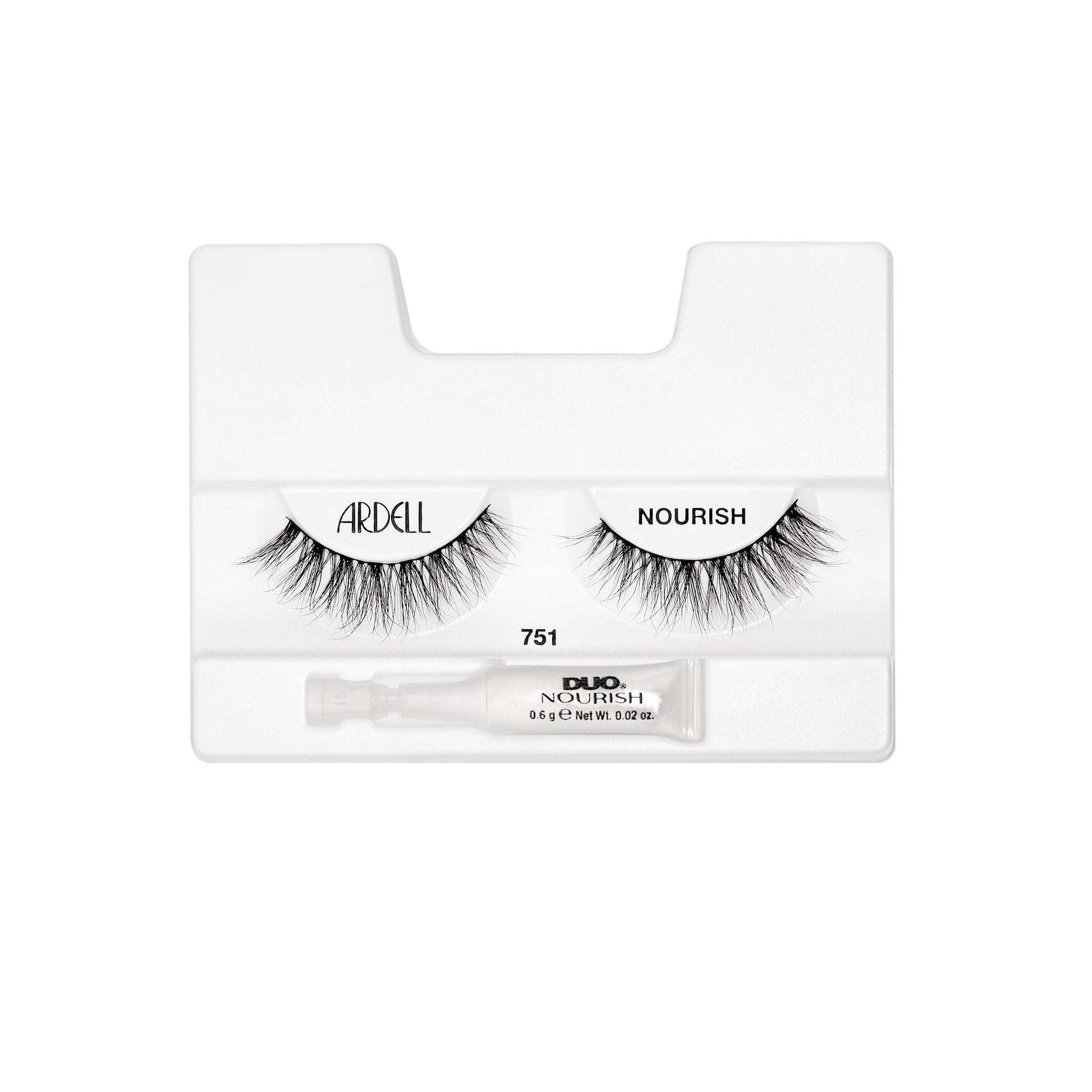 Ardell Nourish false eyelashes tray on a white background