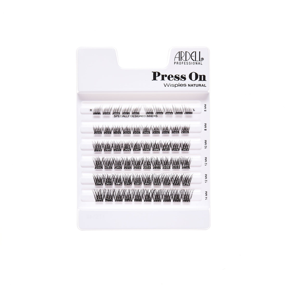 Tray of Press On Pre-Glued Underlash Extensions Wispies Natural