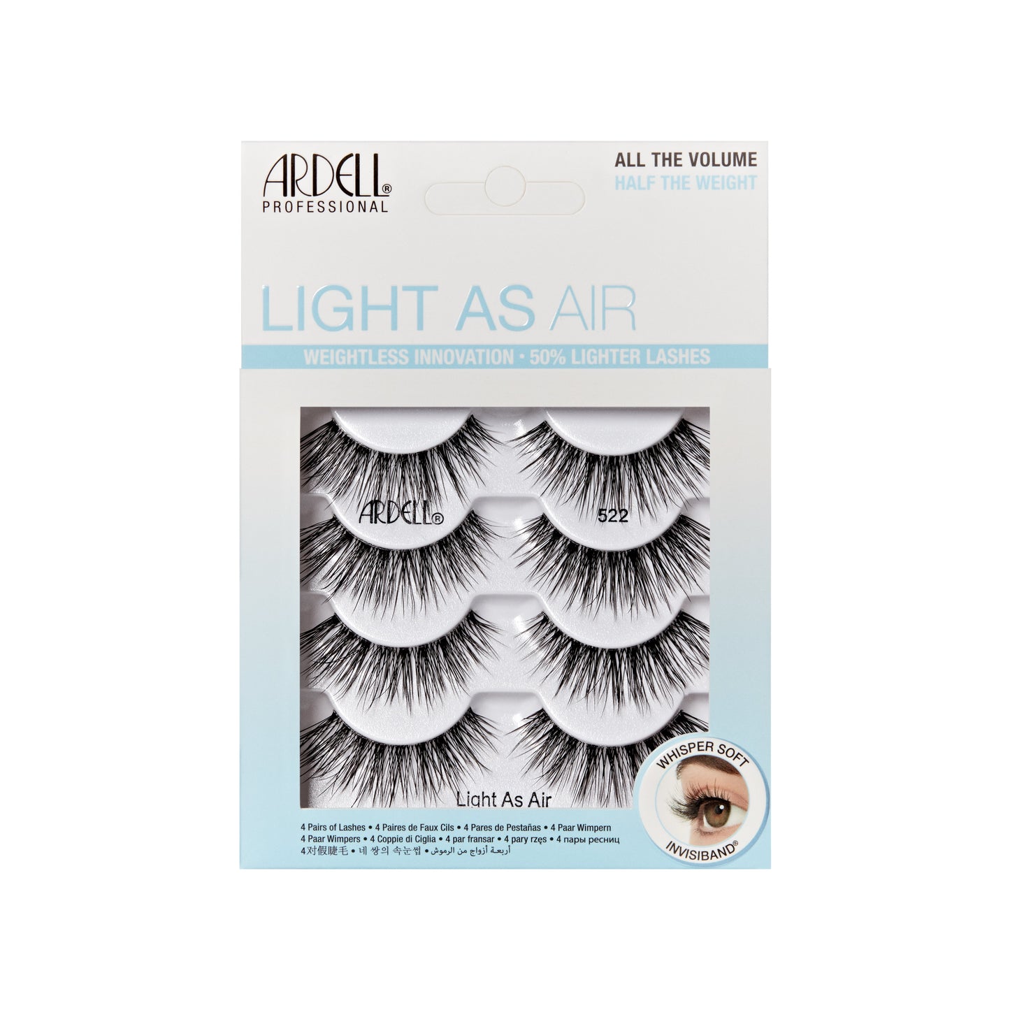 Ardell Light As Air 522 lashes packaging on a white background