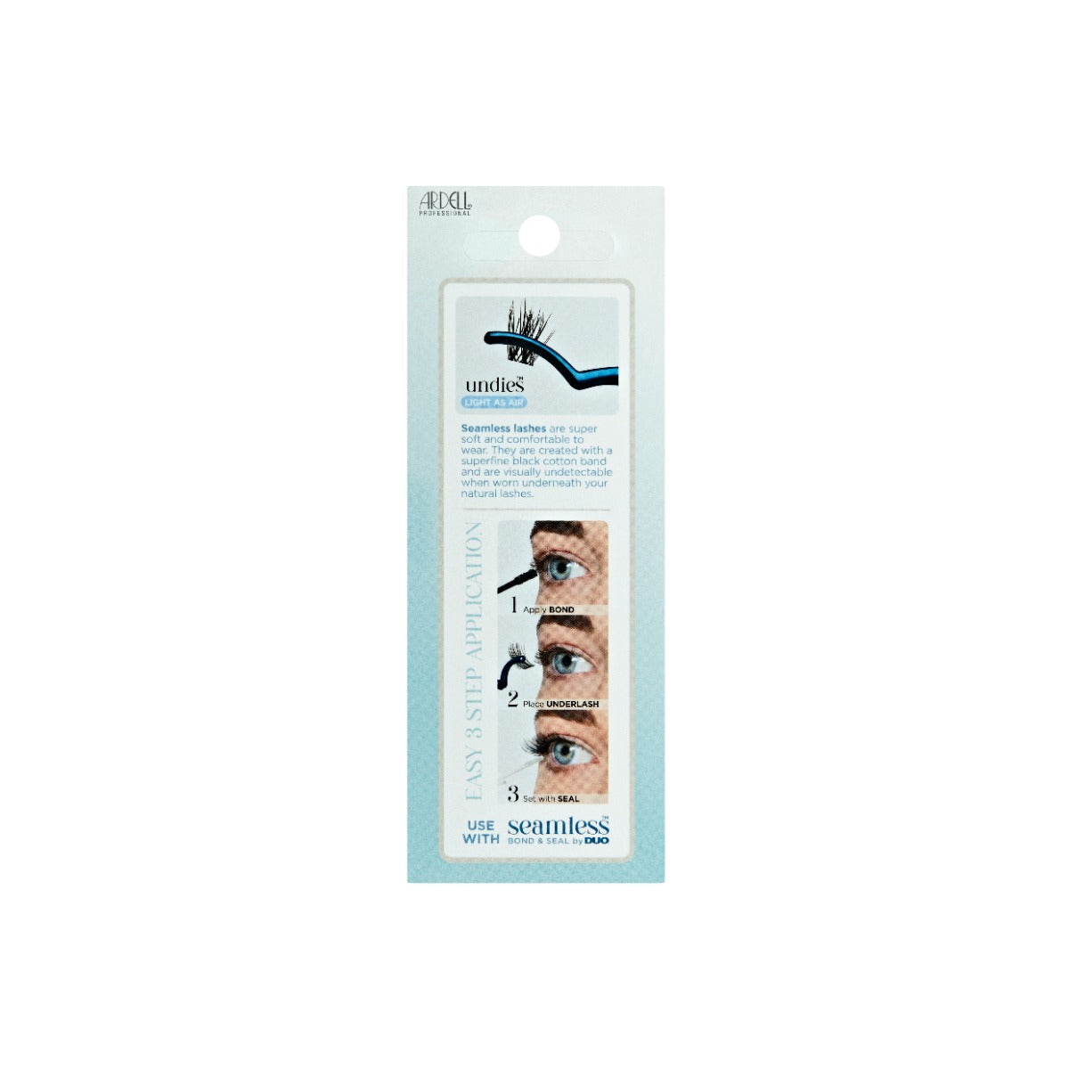 Back of Seamless Underlash Extensions Light as Air Refill sealed box