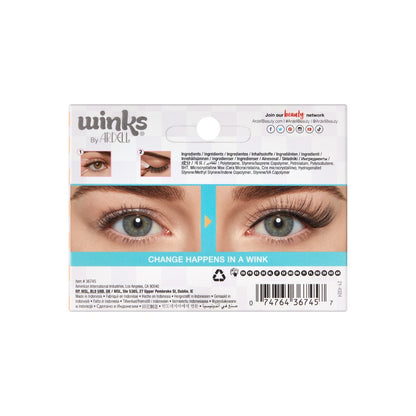 Back side of packaging for Winks Self Adhesive Haze