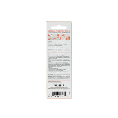 Back of Ardell Natural Flawless Nails packaging with application, removal, and ingredient instructions.