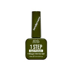 Front of Ardell One Step Gel Polish in Tenderness, a bold olive green shade in a sleek salon-style bottle.