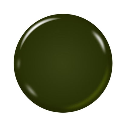 Color dot of Ardell Tenderness gel polish showing its earthy, deep olive green hue for quick shade reference.