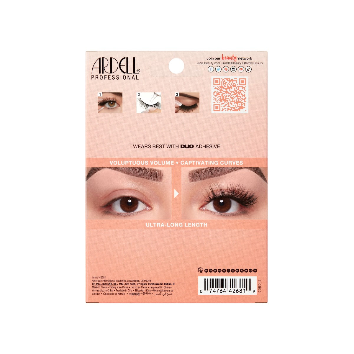 4 pair of lashes in packaging