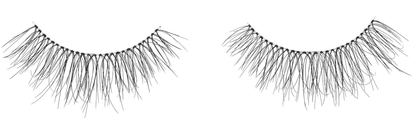 Pair of Ardell Naked Lash 426 false lashes side by side with a multi-layered mid-length silhouette with extra curl features