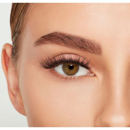 Close-up of eye wearing Ardell 3D Faux Mink 860 Lashes, showing soft volume and natural curl.