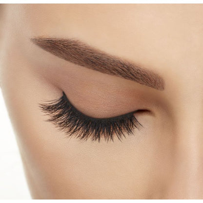 Closed-eye look with Ardell 861 lashes showing natural taper and medium-full flutter.