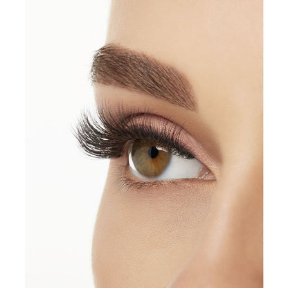 Side eye profile of Ardell 861 lashes highlighting upward curl and soft lash layering.