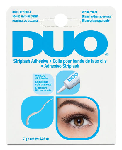 Front of Ardell DUO Strip Lash Adhesive - Clear box with application and removal instructions in different languages